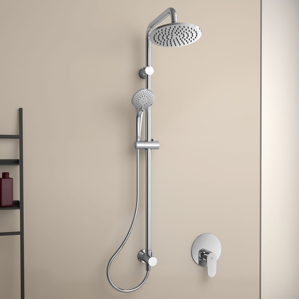 Lifestyle image of Ideal Standard Idealrain Exposed Round Shower System